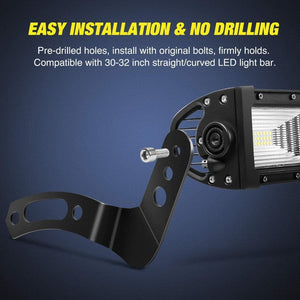 30''-32'' Straight/Curved LED Light Bar Mounting Bracket Fit for UTV 2013-2021 Polaris RZR XP1000 & 2015-2021 RZR 900 S900 S1000 EPS Models with Stock Roll Cage Only - Dunes 2 Dezert SXS