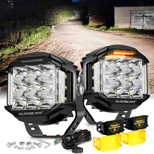V-MAX Series | 5 Inch 168W 16440LM Combo Beam Side Shooter LED Round Pod Lights with Amber DRL - Dunes 2 Dezert SXS