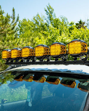 V-MAX Series | 5 Inch 168W 16440LM Combo Beam Side Shooter LED Round Pod Lights with Amber DRL - Dunes 2 Dezert SXS