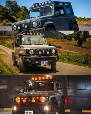 V-MAX Series | 5 Inch 168W 16440LM Combo Beam Side Shooter LED Round Pod Lights with Amber DRL - Dunes 2 Dezert SXS