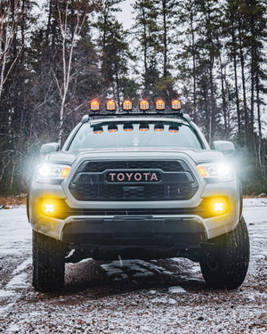 V-MAX Series | 5 Inch 168W 16440LM Combo Beam Side Shooter LED Round Pod Lights with Amber DRL - Dunes 2 Dezert SXS