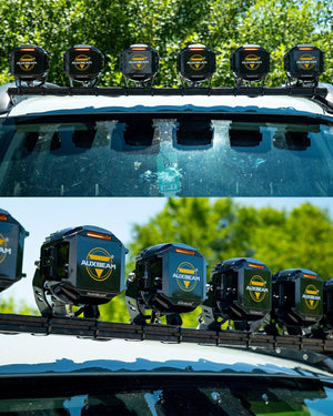 V-MAX Series | 5 Inch 168W 16440LM Combo Beam Side Shooter LED Round Pod Lights with Amber DRL - Dunes 2 Dezert SXS