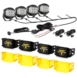 V-MAX Series | 5 Inch 168W 16440LM Combo Beam Side Shooter LED Round Pod Lights with Amber DRL - Dunes 2 Dezert SXS