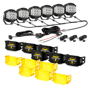 V-MAX Series | 5 Inch 168W 16440LM Combo Beam Side Shooter LED Round Pod Lights with Amber DRL - Dunes 2 Dezert SXS