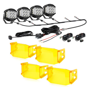 V-MAX Series | 5 Inch 168W 16440LM Combo Beam Side Shooter LED Round Pod Lights with Amber DRL - Dunes 2 Dezert SXS