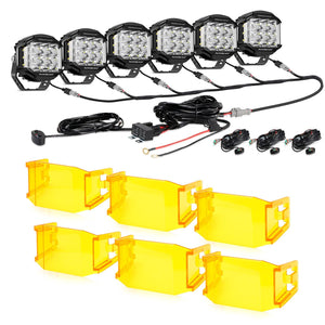 V-MAX Series | 5 Inch 168W 16440LM Combo Beam Side Shooter LED Round Pod Lights with Amber DRL - Dunes 2 Dezert SXS