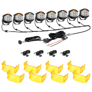 V-MAX Series | 5 Inch 168W 16440LM Combo Beam Side Shooter LED Round Pod Lights with Amber DRL - Dunes 2 Dezert SXS