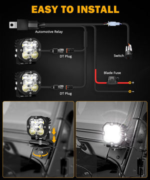 XP-ULTRA Series 3 Inch 80W Combo Beam LED Pods Amber&White Offroad Lights - Dunes 2 Dezert SXS