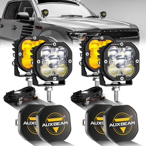 XP-ULTRA Series 3 Inch 80W Combo Beam LED Pods Amber&White Offroad Lights - Dunes 2 Dezert SXS