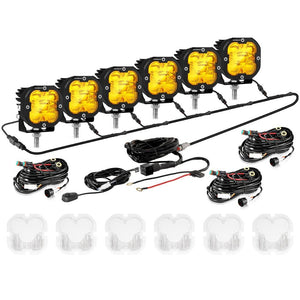 XP-ULTRA Series 3 Inch 80W Combo Beam LED Pods Amber&White Offroad Lights - Dunes 2 Dezert SXS