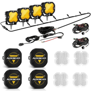 XP-ULTRA Series 3 Inch 80W Flood Beam LED Pods Amber&White Offroad Lights - Dunes 2 Dezert SXS