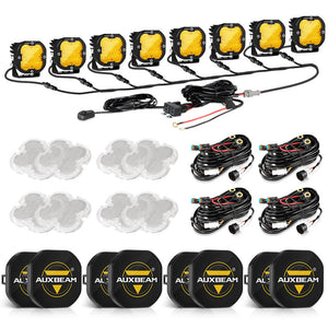 XP-ULTRA Series 3 Inch 80W Flood Beam LED Pods Amber&White Offroad Lights - Dunes 2 Dezert SXS