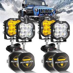XP-ULTRA Series 3 Inch 80W Spot Beam LED Pods Amber&White Offroad Lights - Dunes 2 Dezert SXS