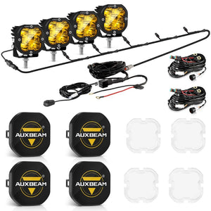 XP-ULTRA Series 3 Inch 80W Spot Beam LED Pods Amber&White Offroad Lights - Dunes 2 Dezert SXS