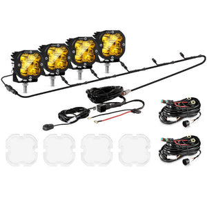 XP-ULTRA Series 3 Inch 80W Spot Beam LED Pods Amber&White Offroad Lights - Dunes 2 Dezert SXS