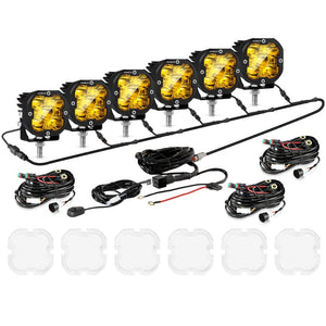 XP-ULTRA Series 3 Inch 80W Spot Beam LED Pods Amber&White Offroad Lights - Dunes 2 Dezert SXS