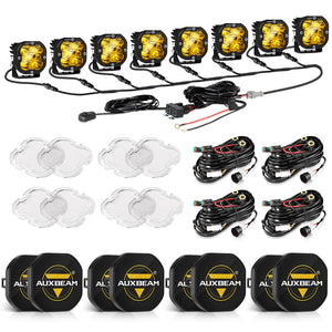 XP-ULTRA Series 3 Inch 80W Spot Beam LED Pods Amber&White Offroad Lights - Dunes 2 Dezert SXS