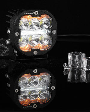 XP-ULTRA Series 3 Inch 84W LED Combo Pod Light Off Road Lights with White DRL&Amber Turn Signal Light - Dunes 2 Dezert SXS