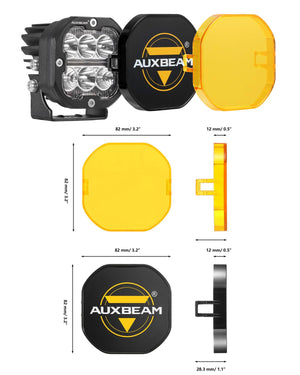 XP-ULTRA Series 3 Inch 84W LED Combo Pod Light Off Road Lights with White DRL&Amber Turn Signal Light - Dunes 2 Dezert SXS