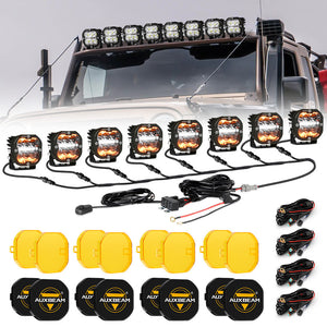 XP-ULTRA Series 3 Inch 84W LED Combo Pod Light Off Road Lights with White DRL&Amber Turn Signal Light - Dunes 2 Dezert SXS