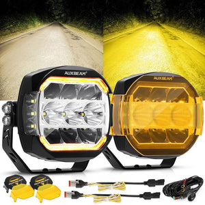 XP-ULTRA Series 5 Inch 174W LED Side Shooter Pod Lights with White DRL&Amber Turn Signal Light - Dunes 2 Dezert SXS