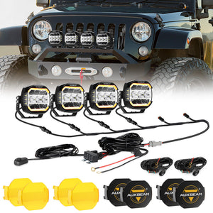 XP-ULTRA Series 5 Inch 174W LED Side Shooter Pod Lights with White DRL&Amber Turn Signal Light - Dunes 2 Dezert SXS