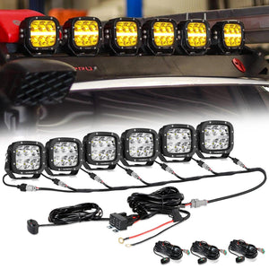 XP-ULTRA Series 5 Inch 132W 15600LM White/Amber LED Pods Driving Light with Amber DRL - Dunes 2 Dezert SXS