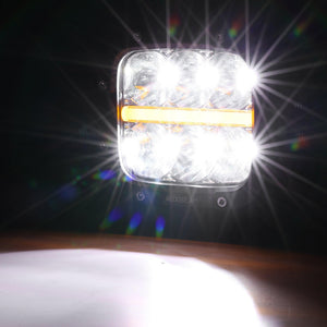 XP-ULTRA Series 5 Inch 132W 15600LM White/Amber LED Pods Driving Light with Amber DRL - Dunes 2 Dezert SXS