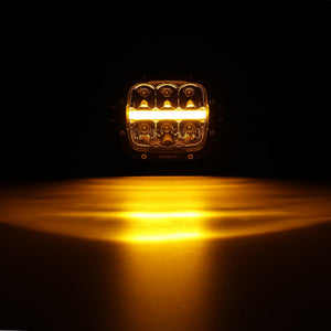 XP-ULTRA Series 5 Inch 132W 15600LM White/Amber LED Pods Driving Light with Amber DRL - Dunes 2 Dezert SXS