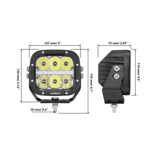 XP-ULTRA Series 5 Inch 132W 15600LM White/Amber LED Pods Driving Light with Amber DRL - Dunes 2 Dezert SXS