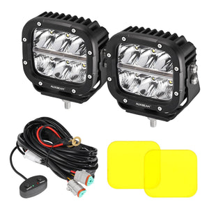 XP-ULTRA Series 5 Inch 132W 15600LM White/Amber LED Pods Driving Light with Amber DRL - Dunes 2 Dezert SXS