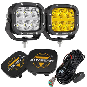 XP-ULTRA Series 5 Inch 132W 15600LM White/Amber LED Pods Driving Light with Amber DRL - Dunes 2 Dezert SXS