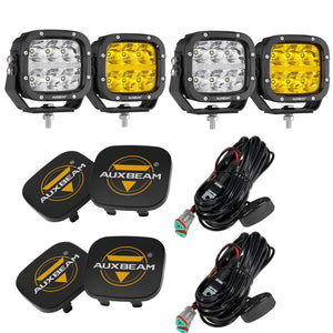 XP-ULTRA Series 5 Inch 132W 15600LM White/Amber LED Pods Driving Light with Amber DRL - Dunes 2 Dezert SXS