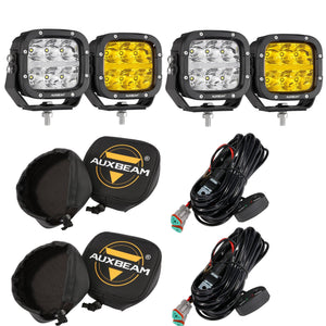 XP-ULTRA Series 5 Inch 132W 15600LM White/Amber LED Pods Driving Light with Amber DRL - Dunes 2 Dezert SXS