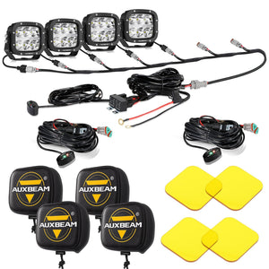 XP-ULTRA Series 5 Inch 132W 15600LM White/Amber LED Pods Driving Light with Amber DRL - Dunes 2 Dezert SXS