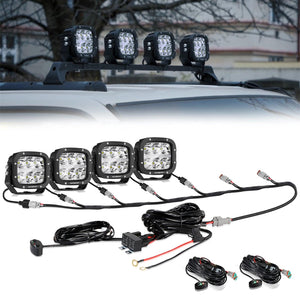 XP-ULTRA Series 5 Inch 132W 15600LM White/Amber LED Pods Driving Light with Amber DRL - Dunes 2 Dezert SXS