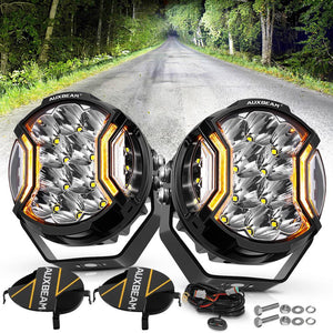 V-ULTRA Series | 5 Inch 172W LED Side Shooter White Pod Lights with Amber DRL - Dunes 2 Dezert SXS