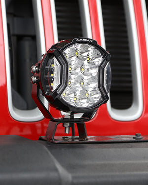 V-ULTRA Series | 5 Inch 172W LED Side Shooter White Pod Lights with Amber DRL - Dunes 2 Dezert SXS