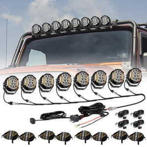 V-ULTRA Series | 5 Inch 172W LED Side Shooter White Pod Lights with Amber DRL - Dunes 2 Dezert SXS