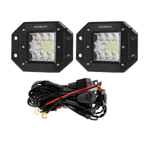 (2pcs/set) 3 Inch LED Pods Light Spot Beam with 2-Lead Wiring Harness for Truck Jeep SUV Offroad 4x4 - Dunes 2 Dezert SXS