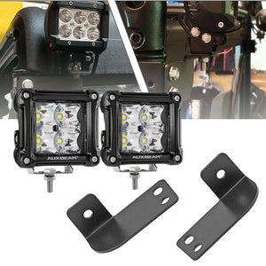 3 Inch LED Pods Light Spot/Flood Beam & Rear Roof Reversing Light LED Pod Light Brackets for 2013-2021 Polaris Ranger 570/800/900/900xp/1000/1000xp - Dunes 2 Dezert SXS