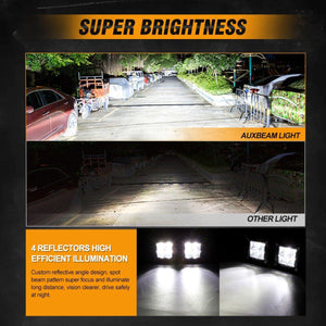 3 Inch LED Pods Light Spot/Flood Beam & Rear Roof Reversing Light LED Pod Light Brackets for 2013-2021 Polaris Ranger 570/800/900/900xp/1000/1000xp - Dunes 2 Dezert SXS