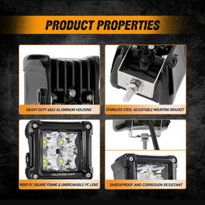 3 Inch LED Pods Light Spot/Flood Beam & Rear Roof Reversing Light LED Pod Light Brackets for 2013-2021 Polaris Ranger 570/800/900/900xp/1000/1000xp - Dunes 2 Dezert SXS