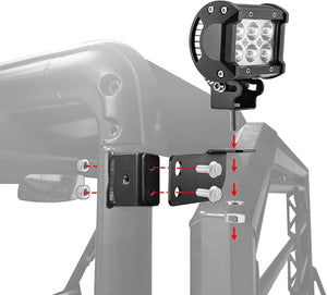 3 Inch LED Pods Light Spot/Flood Beam & Rear Roof Reversing Light LED Pod Light Brackets for 2013-2021 Polaris Ranger 570/800/900/900xp/1000/1000xp - Dunes 2 Dezert SXS