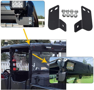 3 Inch LED Pods Light Spot/Flood Beam & Rear Roof Reversing Light LED Pod Light Brackets for 2013-2021 Polaris Ranger 570/800/900/900xp/1000/1000xp - Dunes 2 Dezert SXS
