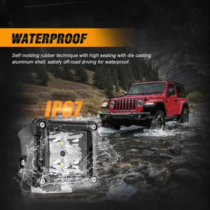 3 Inch LED Pods Light Spot/Flood Beam & Rear Roof Reversing Light LED Pod Light Brackets for 2013-2021 Polaris Ranger 570/800/900/900xp/1000/1000xp - Dunes 2 Dezert SXS