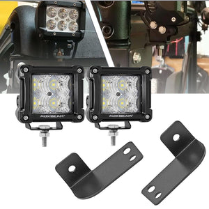 3 Inch LED Pods Light Spot/Flood Beam & Rear Roof Reversing Light LED Pod Light Brackets for 2013-2021 Polaris Ranger 570/800/900/900xp/1000/1000xp - Dunes 2 Dezert SXS