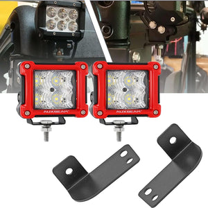 3 Inch LED Pods Light Spot/Flood Beam & Rear Roof Reversing Light LED Pod Light Brackets for 2013-2021 Polaris Ranger 570/800/900/900xp/1000/1000xp - Dunes 2 Dezert SXS