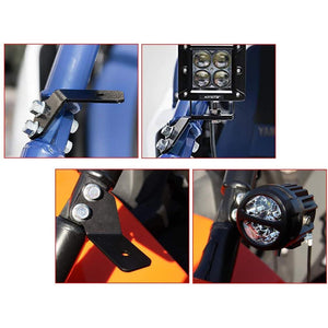 4 inch Classic-SM Series Dual Row LED Pod Lights Spot/Flood Beam & A-Pillar Mounting Bracket for 2016-2021 Yamaha YXZ 1000R models - Dunes 2 Dezert SXS