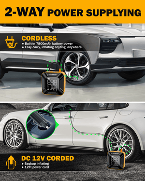 Model-H6 28mm Cylinder Portable Car Tire Inflator Air Compressor Pump for Pickup Truck Car Motorcycle Bike Ball - Dunes 2 Dezert SXS